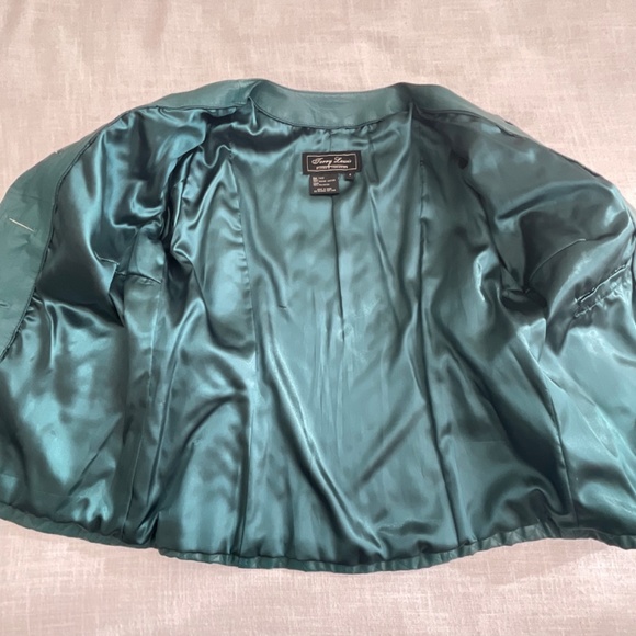•Terry Lewis Vintage Green-Blue Quilted Leather 3/4 Sleeves Jacket Size S NWOT - Picture 9 of 12